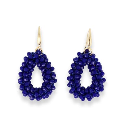 Lajetti - Druppel Oorbel Donkerblauw mini - Oorhangers Gala Feestdagen