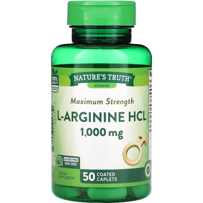 Nature's Truth, Vitaminen, Maximale Sterkte L-Arginine HCL, 1000 mg, 50 Gecoate Tabletten
