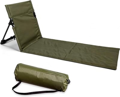 Vouwbare en Lichtgewicht Zitmat met Rugleuning voor Strand, Camping, Picknick en Tuin, Comfortabele Stoelmat voor Buitenactiviteiten, 108 x 40,5 cm
