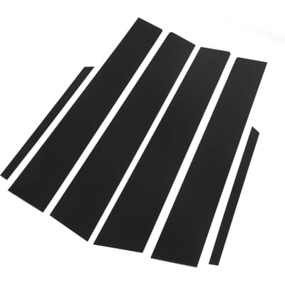 6 Pièces Moulure de Bande de Fenêtre de Porte Latérale de Voiture Autocollant de Montant de Pilier B Noir Brillant Remplacement pour Moulures de Fenêtre Automobile black