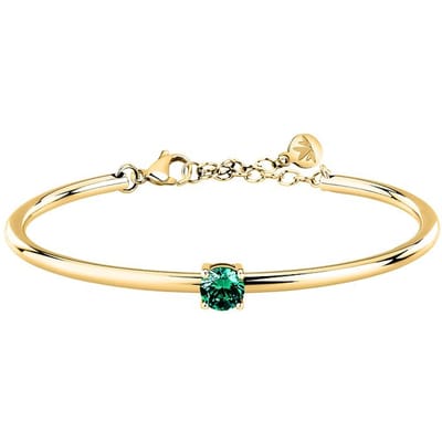 Bracelet Morellato Cerchi Acier Doré Zircon Vert SAKM98 Pour Femmes