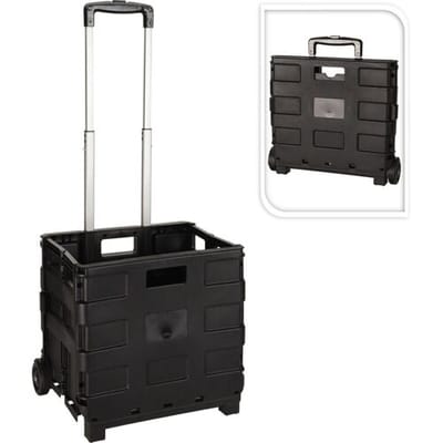 Trolley met vouwkrat / Boodschappenkrat | Inklapbaar | 30L