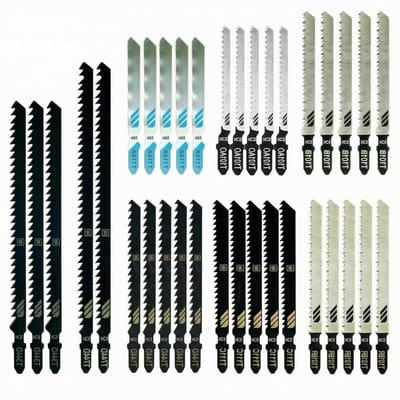 Jigsaw Blades Set van 35 - T-Shank - HCS en HSS - Geschikt voor hout, metaal en kunststof - ShopVlot
