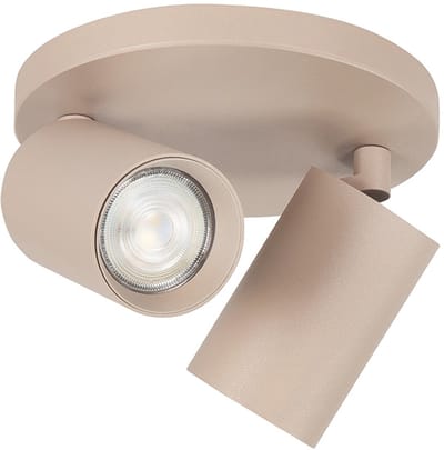 Highlight Moderne Opbouwspots GU10 Mila 2 Lichtpunten Rond Beige/Zand Metaal Slaapkamer Gang/Hal Keuken Dimbaar
