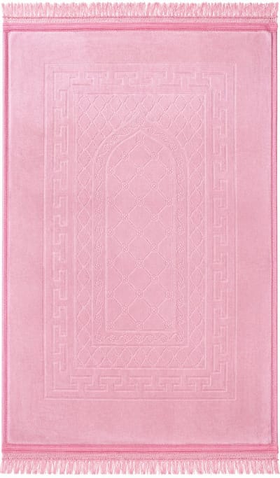 Baraka Treasures Luxe Gebedskleed - XL Gebedskleed - Anti-slip Gebedskleed - Islamitische Gebedskleed - Fluwelen Gebedskleed - Gebedsmat - Ramadan Geschenk - Sajada - Seccade - 120cm x 80cm - Roze