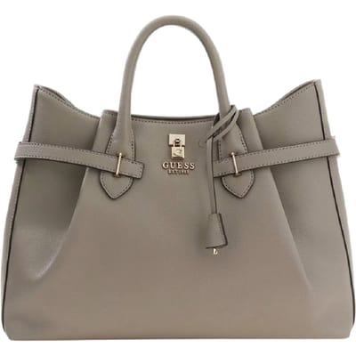 Guess Zak Yesba Saffiano Vriendin Satchel Vrouw Donker Taupe in Kunststof met Logo Front