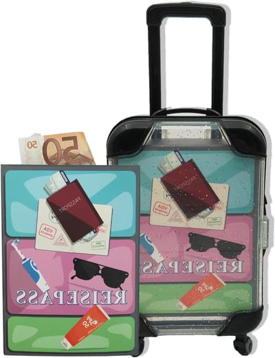 Compacte reisetui voor geldcadeaus, ideaal voor verjaardagen en reizen, met handige opbergmogelijkheden (15,5 x 7,5 x 4,5 cm)