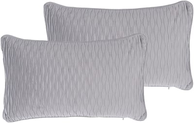 MOTARI - Sierkussen set van 2 - Grijs - 30 x 50 cm - Polyester