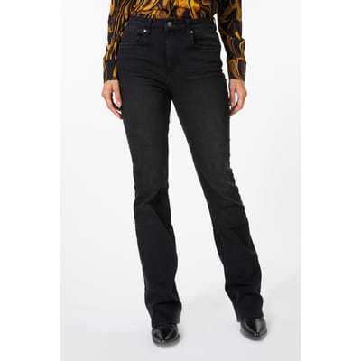 EsQualo Trousers Flair Black Denim Black Maat: 36 | Flared Jeans Outlet | Dames | Zwart