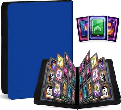 Verzamelalbum Toploaders - Kaarten Opbergen - Collectie Presenteren - Ringloze Ritssluiting - 288 Kaarten - Donkerblauw
