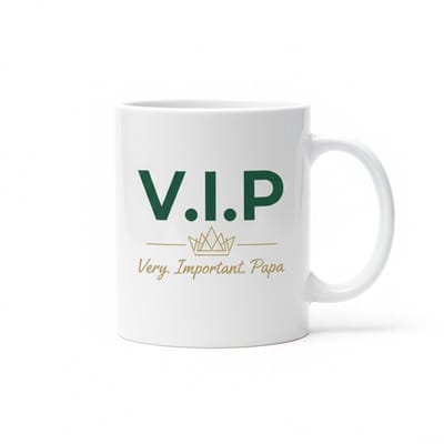 VIP Papa Mok 330ml – “Very Important Papa” – Luxe Cadeau voor Vaderdag & Verjaardag