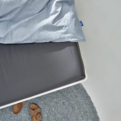 Auping Satin 300 hoeslaken voor topper - 90 x 200 cm - Antraciet - Katoen