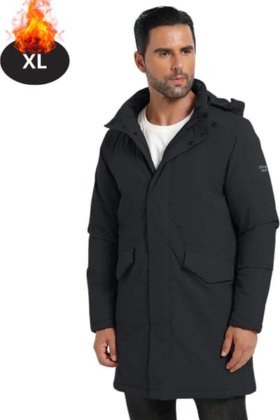 Livano Winterjas - Parka - Heren - Winter - Jas - Volwassen - Stijlvol - Zwart - XL