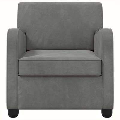vidaXL - Fauteuil - Donkergrijs - fluweel