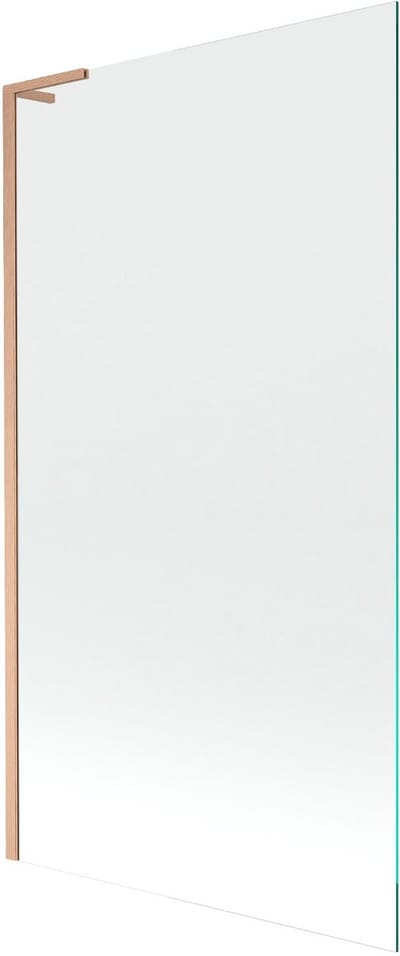 Mexen Next L badwand 1-delig 100 x 150 , transparant, geborsteld koper - 895-100-000-03-00-65