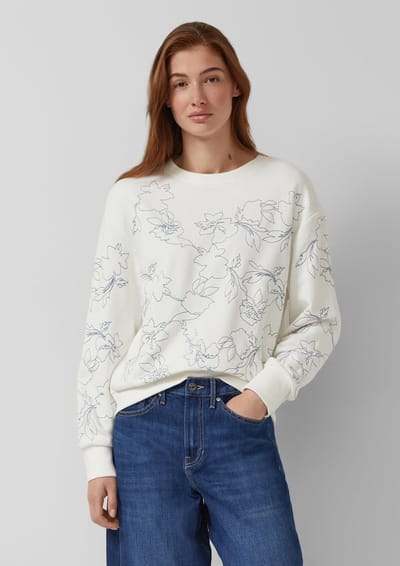 Bloes met bloemenmotief casual snit in gemengde katoen voor vrouwen s.Oliver
