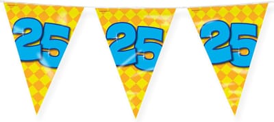 Paperdreams Slinger - verjaardag 25 jaar thema Vlaggetjes - feestversiering - 10m - dubbelzijdig
