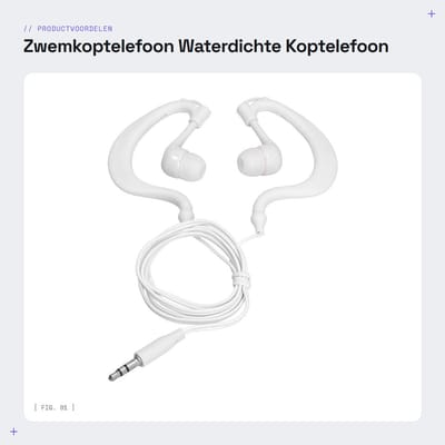 Dailygoods - Zwemkoptelefoon - Waterdichte Koptelefoon - Ideaal voor Sporters - Wit - 3,5 Mm Bedraad - Waterdicht en Stofdicht - Geschikt voor Zwemmen...