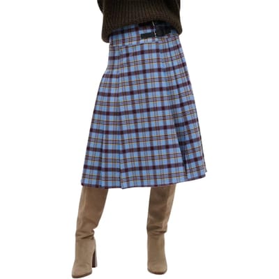 Vrouwen mid-lange geruite plissé rok Superdry