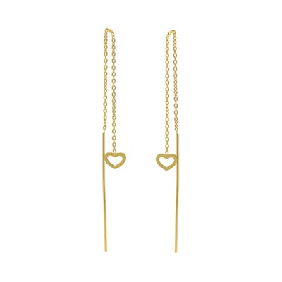 Karma Pull Through Doortrek Oorbellen Open Heart Goud