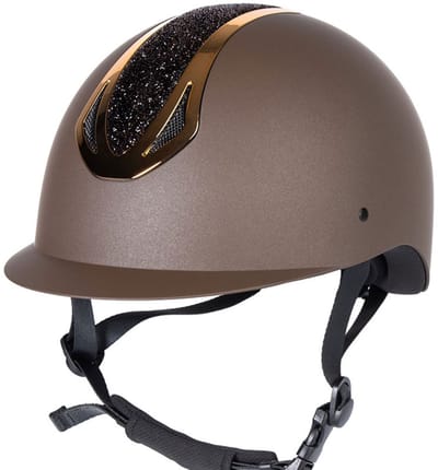 Harry's Horse Veiligheidscap Pro F2 Matt Crystal Bruin/Goud - M