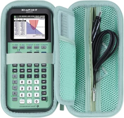 Duurzame hard case voor TI-84 Plus CE-T, TI-84 Plus, TI-83 Plus en TI-Nspire CX II grafische rekenmachines (lichtgroen)