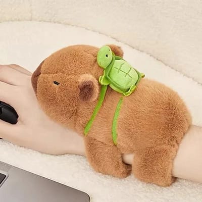 Mignonne Poupée Peluche Dauphin d'Eau Bracelet Snap Anneau Jouet Capybara Main Agréable Cercles Pop Enfant Cadeau de Vacances Peluche marron