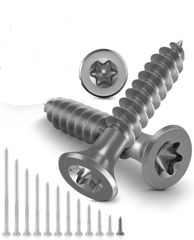 Famanu – RVS verzonken houtschroeven 4 x 16 mm met torx-aandrijving, gedeeltelijke schroefdraad, geschikt voor spaanplaat en hout (200 stuks)