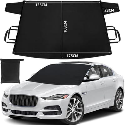 YAGXIG Wind- en ijsbeschermer voor auto's - Sneeuwhoes voor auto's - Zonnescherm - Sneeuwbescherming - Vorstbescherming - Vorstbescherming (175 cm x 180 cm) Wind-, vorst- en ijsdicht zonnescherm geschikt voor auto's.
