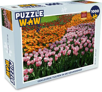 Puzzel Gekleurde tulpen in de Keukenhof - Legpuzzel - Puzzel 1000 stukjes volwassenen