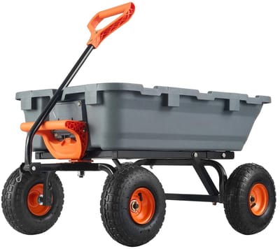 Geargalaxy Tuinwagen - Transportwagen - Kiepwagen - Bolderkar - Tuinkar - Dumperwagen - Kar met Wielen - Tot 360 kg - Grijs