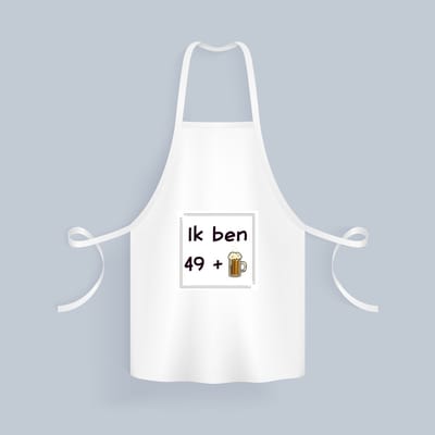 Akyol - ik ben 49 + 1 Keukenschort - 49+1 - mensen die 50 zijn geworden - 50 jaar sarah en abraham cadeau - jubileum man en vrouw - verjaardags - grappige tekst - jarig - verjaardag - 82 bij 71 cm