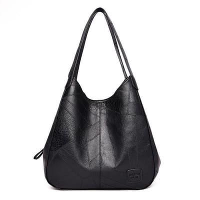 Grote Drie Laags Grote Capaciteit Retro Groentemand voor Vrouwen Tote Bag voor Vrouwen Schoudertas black