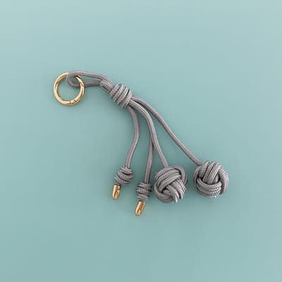 Couleurs Tendance Corde Ballon Ornement Téléphone Pendentif Sac Corde Tissée Main Pendentif Voiture Porte-clés Charms Accessoires Sac Volley-ball INS gris