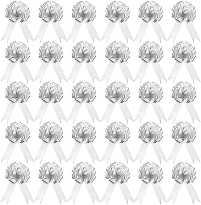 30 Stuks Witte Satijnen Trekstrikken voor Cadeauverpakking, Bruiloft, Verjaardag en Feestdecoratie