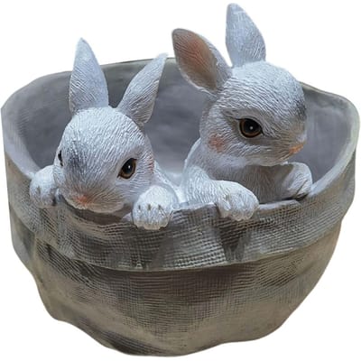 Konijn Bloempot Succulenten Plantenbak Tuinpotten Konijn Decoratieve Bloempot Dier Vormige Plantenbak gray