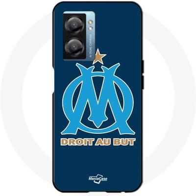 Coque - Maniacase - Oppo A77 5G - Logo OM Olympique de Marseille - Souple - Noir/Bleu bleu