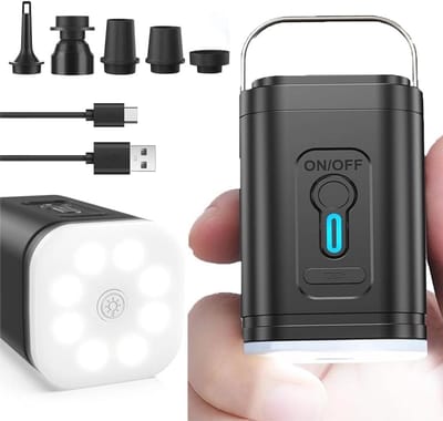 Elektrische Luchtpomp 2-in-1 voor Opblazen en Aftappen met 5 Sproeiers en Ingebouwde Adapter