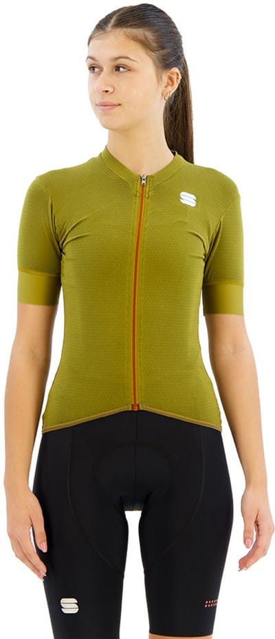 Sportful Monocrom Korte Mouw Wielertrui Groen M Vrouw