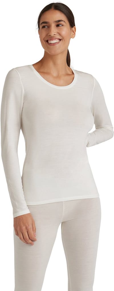 FALKE Daily ClimaWool Crew Neck sneldrogend wol lyocell top van onderlaag dames wit - maat S