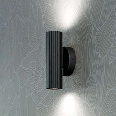 EGLO Wandlamp Portillo, zwart, hoogte 20 cm, 2-lamps. Metaal, GU10