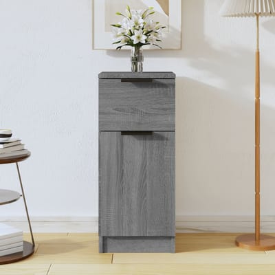 vidaXL - Dressoir - 30x30x70 - cm - bewerkt - hout - grijs - sonoma - eikenkleurig