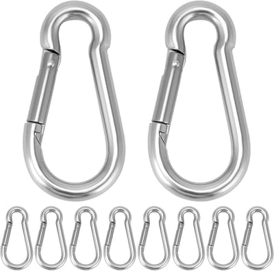 Set van 10 RVS 304 schroeven 50 mm x 5 mm, multifunctioneel met een draagvermogen tot 90 kg voor binnen en buiten gebruik