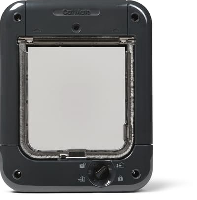 Cat Mate Kattenluik met Chip - Microchip Kattenluik met 4-Vergrendelingsstanden - 24,6 x 19,7 cm - Grijs- 360W