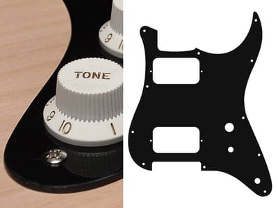 Boston ST-131-B pickguard, Stallion, HH, 2 pot holes, toggle switch, 1 ply, black