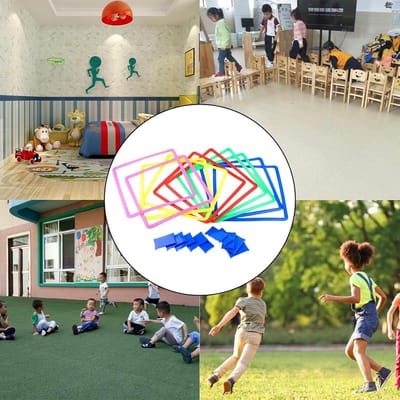 Trainingsringen Set - Hindernisbaan Spel - Actief Buitenspelen - Bevordert Balans Coordinatie - 38 cm - Kleurrijk