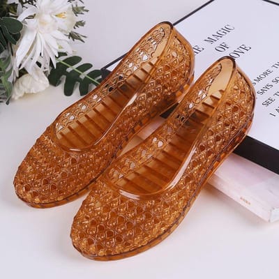 Sandalen voor Dames Modieus Veelzijdig Antislip Slijtvast Jelly Transparant Comfortabel om te Dragen Buiten in de Zomer 38 brown