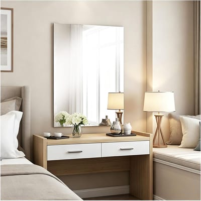 Rechthoekige Spiegels 40 x 60 cm - Frameloze Wandspiegel van Glas voor Badkamer, Slaapkamer en Woonkamer - HD Decoratieve Spiegel