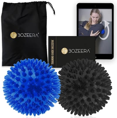 2x Spiky Massageballen Set - 9 CM Voetmassage Ballen voor Ontspanning, Herstel en Verbetering van Houding - Inclusief Gratis Video-handleiding en Tas