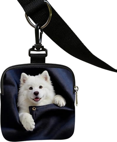 Honden Traktatietas - Snackdispenser Honden - Outdoor Training - Snelle Toegang Opening - 14 x 13 x 2 cm - Puppymotief